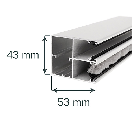 Coulisse F en aluminium PPDO 53 (53x43mm)
