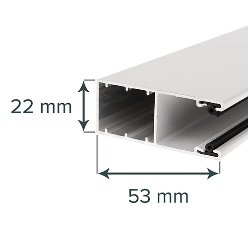 Coulisse F en aluminium PP 53 (53x22mm)