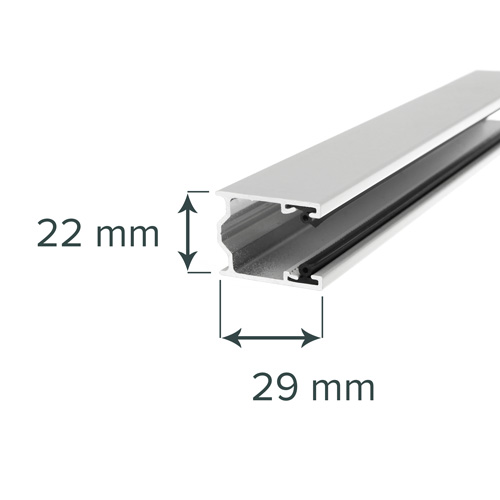 Coulisse F en aluminium PU 29 (29x22mm)