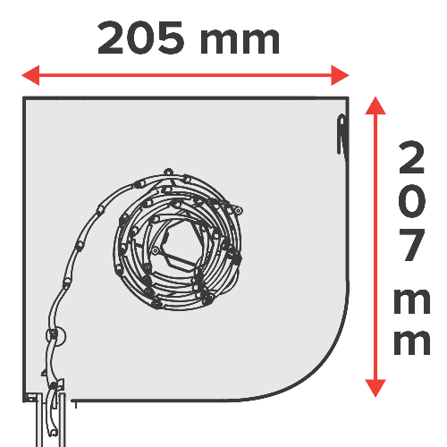 205 mm